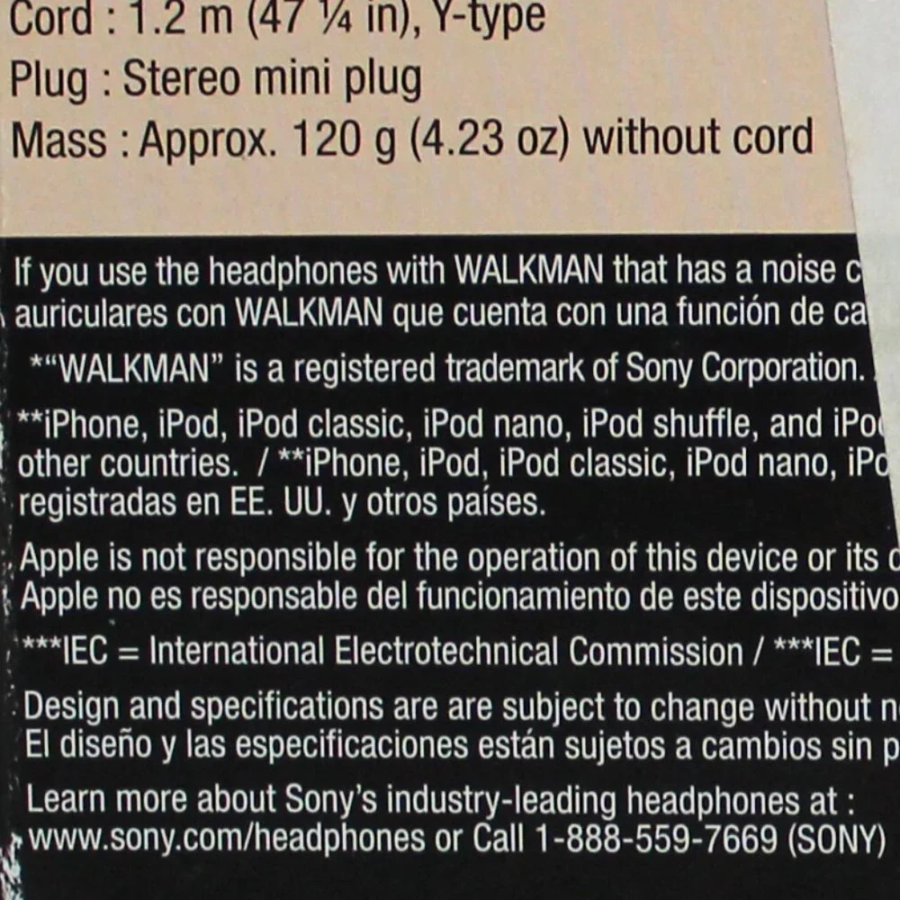 Sony MDR-ZX100 Studio Monitor Sound & Style Wired Cushion Black Headphones